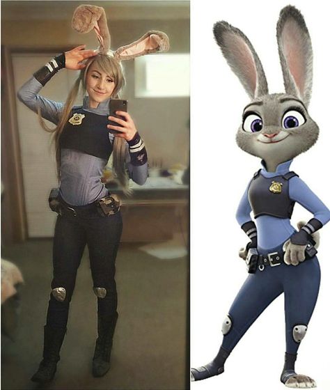 Judy Hopps Costume, Judy Hopps Cosplay, Zootopia Cosplay, Creepy Halloween Makeup, Judy Hopps, Diy Halloween Costume, Unique Halloween Costumes, Last Minute Halloween Costumes, Halloween Costume Outfits