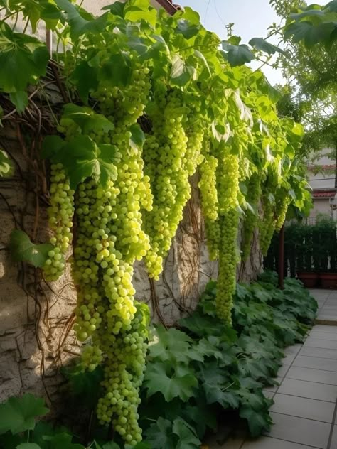 Fruit Farm Aesthetic, Grape Garden Ideas, Climbing Tomatoes, Fruit Tree Aesthetic, Backyard Landscaping Ideas With Pool, Backyard Landscaping Ideas Diy, Budget Backyard Landscaping, Showstopping Dress, Design Garden Ideas