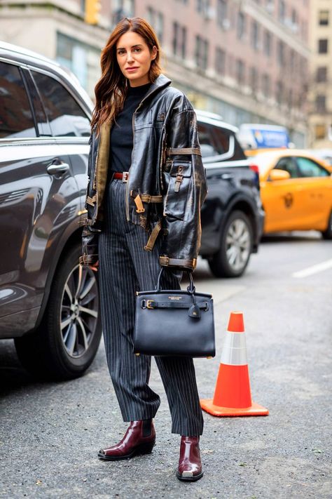 Taylor Hill Models Ralph Lauren’s Latest Handbag: The RL50 | British Vogue Julia Hobbs, Vogue Editors, Ralph Lauren Tote, 50th Anniversary Celebration, Latest Handbags, Taylor Hill, Brown Handbag, Oversized Jacket, British Vogue