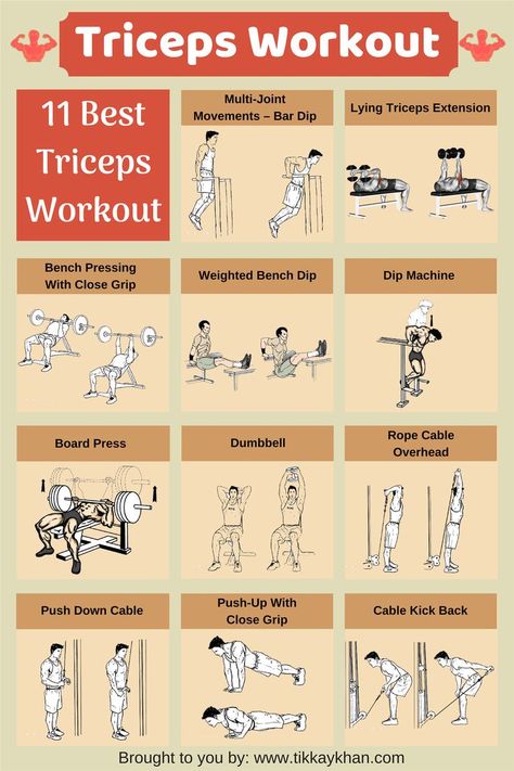 Triceps workout  for men. Try these triceps exercises for best results    #triceps  #bodybuilding  #exercise  #workout Triceps Workout Women, Tricep Workout Gym, Best Abs Workout, Tricep Workouts, Triceps Exercises, Tricep Exercises, Ace Fitness, Bicep And Tricep Workout, Tricep Workout