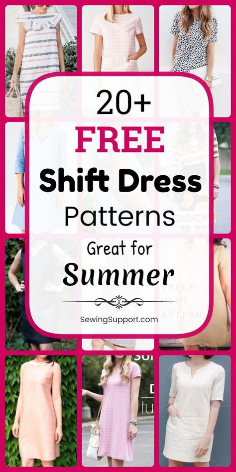 Free Shift Dress Patterns Shift Dress Patterns, Dress Sewing Patterns Free, Dress Patterns Diy, Styles Dress, Shift Dress Pattern, Free Dress, Summer Dress Patterns, Dress Patterns Free, Shift Dresses