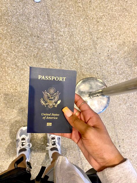 Pass Port Photo Aesthetic, South African Passport Aesthetic, Black Women Traveling Aesthetic, Travel Solo Aesthetic, Passport Aesthetic Black Woman, Passport Black Woman, Passport Picture Black Women, Vision Board Ideas Black Woman 2024, Ruthie Core