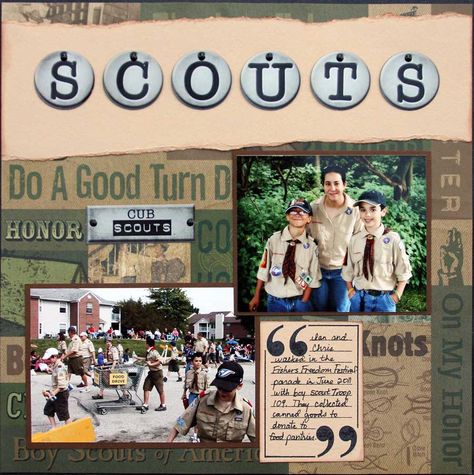 School Memories Scrapbook, Boy Scouts Eagle, Eagle Scout Ceremony, Scrapbooking 101, Eagle Scouts, Boy Scrapbook Layouts, Scrapbook Boys, Scout Activities, Scouts Crafts