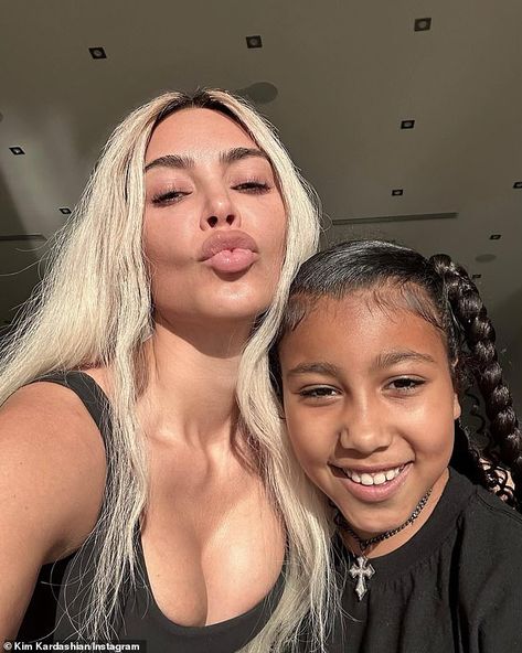 Kim Kardashian puckers up for selfies with daughter North West, nine, amid Balenciaga controversy North West Kim Kardashian, Kim Kardashian Eyebrows, Kim Kardashian And North, Kim And North, Kissy Face, Jenner Family, Kardashian Family, Kardashian Jenner, Kanye West