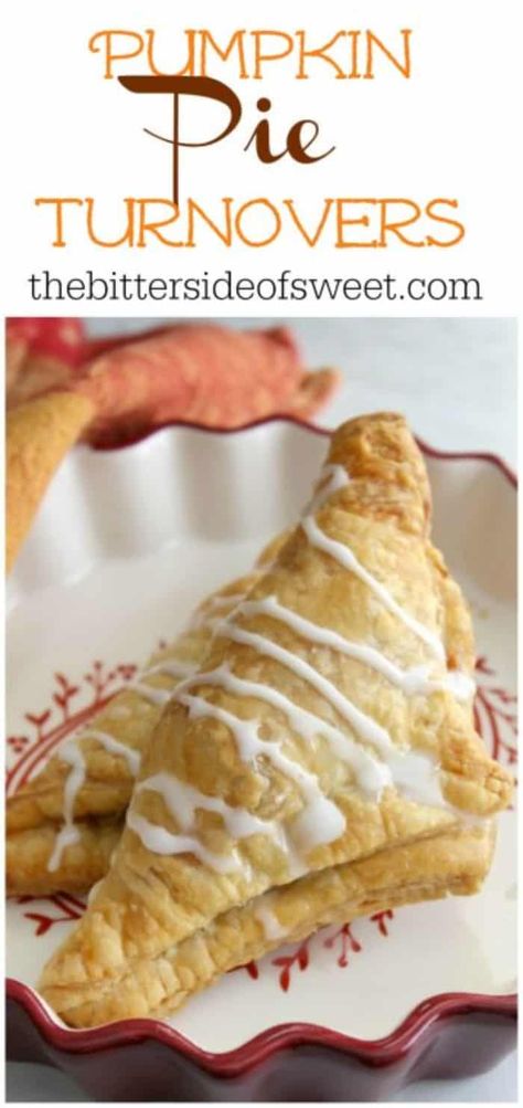 Your favorite pie made into a hand held dessert with these Pumpkin Pie Turnovers! It only taste a little bit of time and a few ingredients! | The Bitter Side of Sweet