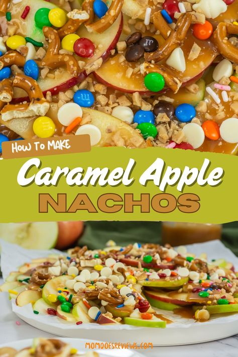 Apple Pie Nachos Recipe, How To Make Apple Nachos, Caramel Apple Nachos Recipe, Caramel Apple Nachos, Fall Apple Nachos, Apples Nachos, Carmel Apples Nachos, Apple Turnover Recipe, Apple Nachos