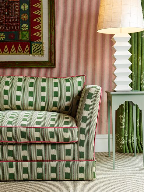 Green Upholstered Chair, Gingham Trend, Christopher Farr, Upholstery Design, Kit Kemp, Pinterest Room Decor, Fabric Designs, Furniture Inspiration, Pretty House