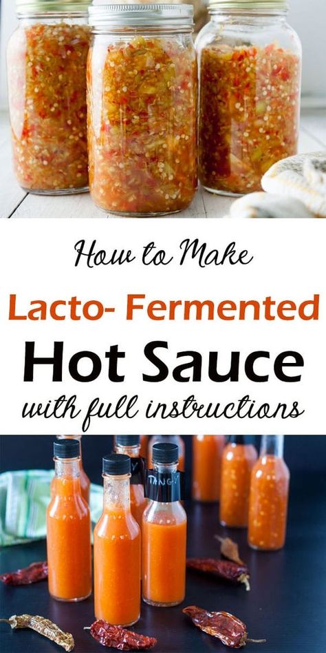 Fermenting Hot Sauce, Fermented Jalapenos, Fermented Peppers, Fermented Hot Sauce Recipe, Make Hot Sauce, Fermented Hot Sauce, Condiments Recipes, Recipe Sauce, Spicy Ketchup