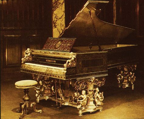 1867 Theophil Hansen Bösendorfer grand Monster Vampire, Grand Pianos, Halloween Ball, Old Pianos, Piano Studio, Black Piano, White Halloween, Piano Man, Grand Piano