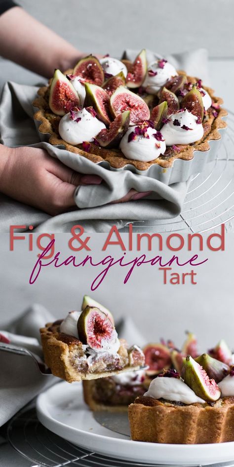 Fig Dessert Recipes Vegan, Galette Des Rois Recipe, Almond Frangipane, Tart Vegan, Tarte Vegan, Fig Tart, Galette Frangipane, Almond Tart, Vegan Whipped Cream