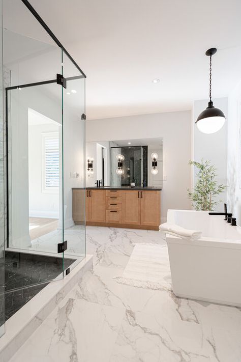 The Colborne Corner — KAJ White Marble Floor Bathroom, Black And White Marble Bathroom, White Marble Tile Bathroom, White Marble Shower, Marble Floor Kitchen, Black Marble Bathroom, Marble Bathroom Floor, White Marble Bathrooms, Marble Tile Bathroom