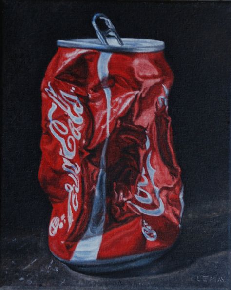 painting on drinks cans - Google Search | Projects | Pinterest ... Gcse Fragments, Janet Fish, Crushed Can, Can Painting, Hyper Realistic Paintings, Coca Cola Can, Expo 2015, Plastic Art, Artists For Kids