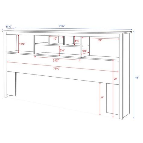 Bowery Hill King Bookcase Headboard in Cherry - Walmart.com King Size Bed Headboard, California King Headboard, Bookcase Styling, Black Headboard, Bookcase Headboard, Bookcase Design, Twin Headboard, Cama King, Wood Headboard