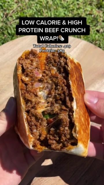 Beef Crunch Wrap, Low Calorie High Protein, Crunch Wrap, Healthy Protein Meals, Air Fried Food, Cooking Measurements, Healthy High Protein Meals, Meal Prep Clean Eating, High Protein Low Calorie