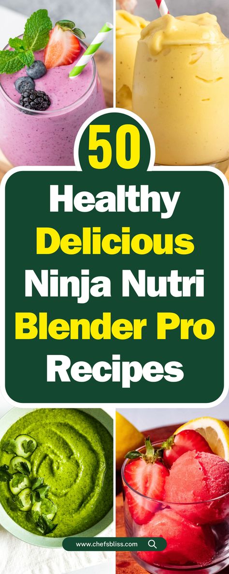 50+ Delicious Ninja Nutri Blender Pro Recipes for Healthy Living! Nutri Ninja Auto Iq Recipes, Things To Make In Ninja Blender, Ninja Nutri Pro Blender Recipes, Ninja Nutri Blender Recipes, Ninja Smoothie Blender, Recipes For Ninja Blender, Ninja Blast Recipes, Ninja Food Processor Recipes, Ninja Blender Smoothies