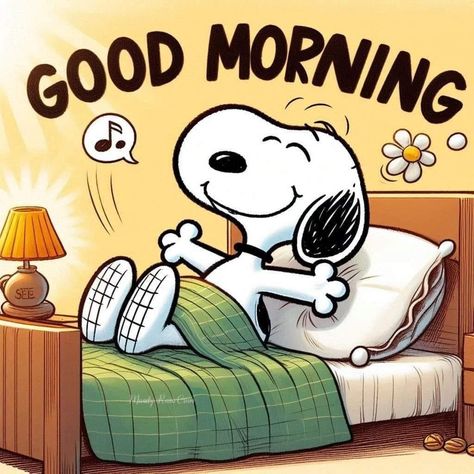 Good Morning Snoopy, Snoopy Comics, Good Morning Greeting Cards, Snoopy Cartoon, Morning Memes, Good Morning Funny Pictures, Good Morning Sweetheart Quotes, Good Morning Sunshine Quotes, Snoopy Funny