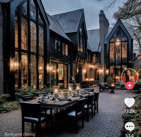 Cottages With Gardens, Modern Gothic Farmhouse, Gothic Style House, Modern Gothic House, Gothic Outdoor, Gothic House Exterior, Modern Gothic Home, Gothic Farmhouse, House Structure Design