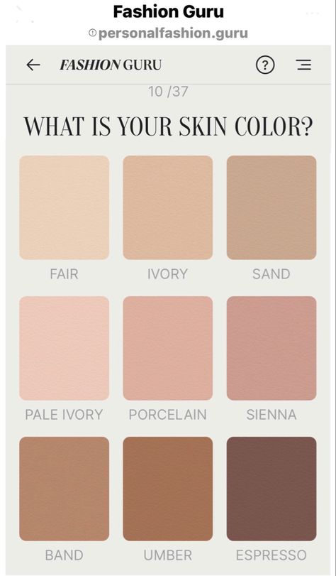 Simple Concept for Determining Foundation Colour to Match Skin Tone Light Brown Skin Tone, Ivory Skin Tone, Camouflage Tattoo, Material Color Palette, Skin Palette, Art Tut, Pjo Dr, Light Brown Skin, Colour Guide