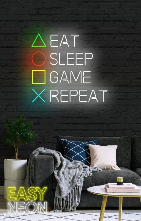 Personalized Game Zone Neon Sign Custom Gamer Room LED Light for Bedroom Play Game Room Home Wall Decor Club Coffee - Etsy Greece Young Man Room, Game Room Home, Game Zone, Light For Bedroom, Play Game, Gamer Room, Custom Neon Signs, Led Neon Signs, Power Cord