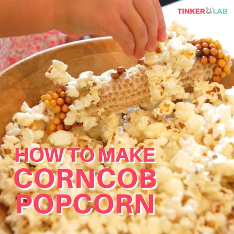 Popcorn Cob: How to Pop Popcorn from a Cob | TinkerLab Kids Cooking Activities, Kansas Day, Preschool Cooking, How To Make Popcorn, Kid Science, Fall Activity, Popcorn Party, Pop Popcorn, Kids Cooking