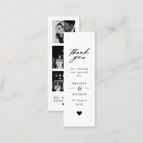 Photo Strip Wedding Favor Thank You Bookmark Calling Card products with good quality, you can be confident Photo Strip Wedding Favor Thank You Bookmark Calling Card order now with fast delivery service to your hand as soon as possibleA fun wedding favor keepsake - personalised bookm... Thank You For Coming Wedding Card, Thank You Placement Cards Wedding, Fun Wedding Thank You Cards, Wedding Thank You Pictures, Bookmark Thank You Cards, Wedding Favour Bookmark, Wedding Gift Thank You Cards, Thank You Bookmarks, Wedding Favor Bookmark