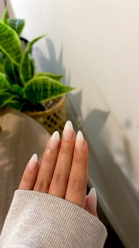 #milky_nails #gel #white_nails #aesthetic Milky White Natural Nails, Short Almond Milky White Nails, Milky Beige Nails, Milky White Nails, Milky Nails, Beige Nails, Nails Aesthetic, Nails Gel, Milky White