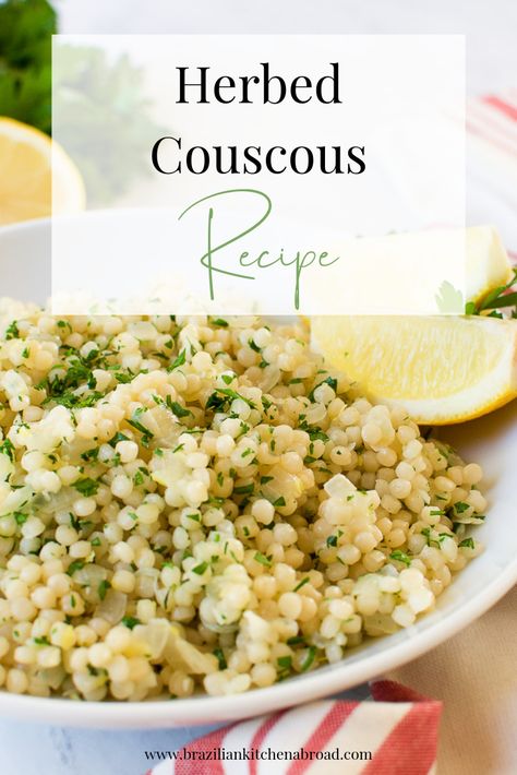 Whole Grain Couscous Recipes, Pearl Quinoa Recipes, Savory Couscous Recipes, Pearled Cous Cous Recipes, Herb Couscous Recipes, Garlic Couscous Recipes, Lemon Couscous Recipes, Couscous Pearl Recipes, Couscous Side Dishes