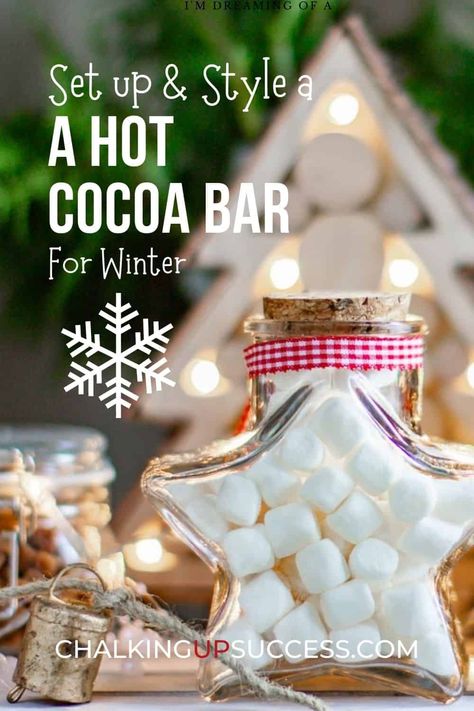 Hot Chocolate Station Kitchen, Hot Drinks Station, Coffee And Hot Chocolate Bar, Hot Cocoa And Coffee Bar, Christmas Hot Chocolate Station, Hot Chocolate Board, Hot Cocoa Ideas, Hot Cocoa Bars, Christmas Hot Chocolate Bar