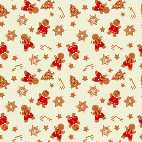 Gingerbread Aesthetic, Fun Keyboards, Xmas Wallpapers, Christmas Phone Backgrounds, Gingerbread Pattern, Fabric Wrapping Paper, Fabric Wrapping, Christmas Graphic Design, Christmas Gingerbread Man