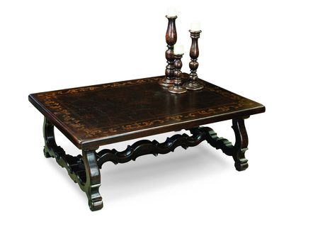 Our well known Marbella Coffee table, this coffee table with Spanish style is a Classic Coffee table. With hand made scrolls around the edge of the table. Gothic Coffee Table, Hacienda Style Living Room, Victorian Coffee Table, Tuscan Furniture, Coffee Table Candles, Western Living Room, Spanish Hacienda, Coffee Table Runner, Traditional Coffee Table