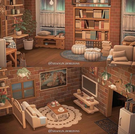 Animal Crossing Designs on Instagram: “A cozy bedroom for someone who enjoys reading 📚 @shaolin.horizons did a great job creating a warm and inviting atmosphere!…” Cozy Animal Crossing House, Acnh Cottagecore House Ideas, Animal Crossing Relaxing Reading Room, Cozy Bedroom Animal Crossing, Animal Crossing Library Indoor, Acnh Room Design Ideas, Eloise Reading Room Animal Crossing, Acnh Kiki House Design, Animal Crossing Reading Room