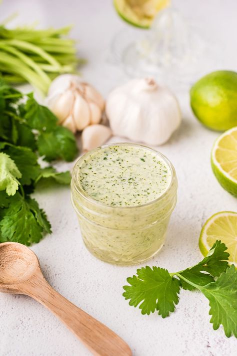 Creamy Cilantro Dressing Over Roasted Potatoes, Creamy Cilantro Dressing, Salads Easy, Cilantro Dressing, Puerto Rico Food, Cilantro Sauce, Dominican Food, Must Try Recipes, Things To Cook