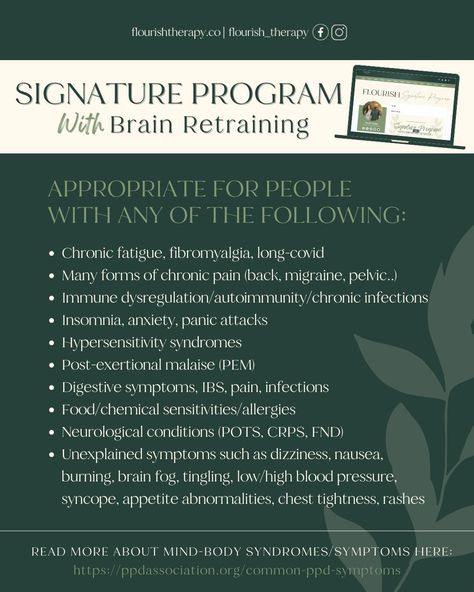 Are you ready for life in your body and mind to not be so difficult?! Then we invite you consider if our Signature Program with Brain Retraining, a comprehensive trauma healing program, might be just what you need to uncover deeper layers of healing and wholeness.🌿 Trauma profoundly impacts the body and mind’s functioning and many find themselves needing guidance to rewire their nervous system so they can experience optimal physical and emotional well being. It is challenging to be worki... Brain Retraining, Brain Fog, Chronic Fatigue, Body And Mind, Emotional Wellness, Migraine, Nervous System, Chronic Pain, Insomnia