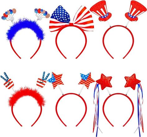 4th of July Headband, Fourth of July Accessories, Felt Patriotic Head Boppers Pack for 4th of July Party Favors Fourth Of July Accessories, 4th Of July Party Favors, American Flag Party, Patriotic Accessories, Patriotic Party, Felt Material, 4th Of July Party, July Party, Veterans Day