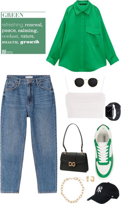 Outfits With Green Shirt Aesthetic, Oversized Green Shirt Outfit Women, Green Hijab Outfit Casual, Green Jeans Outfit Aesthetic, Green Shirt Outfits Women, Green Shirt Outfit Ideas, Green Shirt Korean Outfit, Green Shirt Outfit, Sports Shirt Outfit