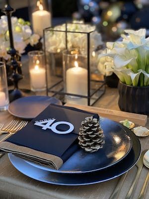 12 Birthday Party Ideas, Milestone Birthday Ideas, 40th Birthday Party Men, 12th Birthday Party Ideas, 50th Birthday Centerpieces, All Black Party, 12 Birthday, Birthday Table Decorations, Birthday Dinner Party