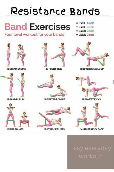 This is everyday workout that I use when I don't feel like working out. Women Resistance Training, Mini Band Glute Workout, Easy Band Workouts, Full Body Band Workout Resistance, Inner Thigh Workouts At Home With Bands, Outdoor Leg Workout, Resistance Band Exercises Abs, Mini Resistance Band Exercises, Full Body Workout Split