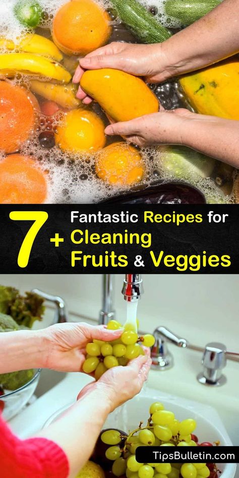 Cleaning Fruit And Vegetables, How To Clean Produce Naturally, Washing Fruit With Vinegar Baking Soda, How To Wash Lemons, How To Clean Fruits And Vegetables Baking Soda, Diy Fruit And Vegetable Wash, Cleaning Fruits And Vegetables, How To Clean Vegetables, Washing Fruit With Baking Soda