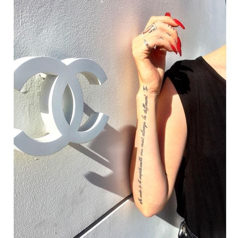 Maeve Reilly on Instagram: “#WhenYouHaveAFittingAtChanel #AndTheySpotYourChanelTat #StylistLife  In Order To Be Irreplaceable One Must Always Be Different” Maeve Reilly, Be Different, Always Be, Tatting, Tattoos, On Instagram, Instagram