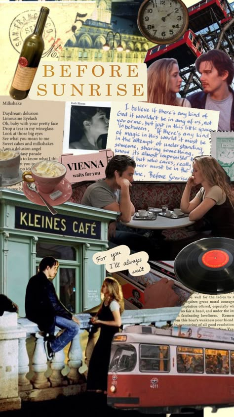 Before Sunrise Trilogy, Before Sunrise Movie, Notting Hill Movie, Before Trilogy, Romcom Movies, Movie Collage, After Movie, Alternative Movie Posters, Before Sunset