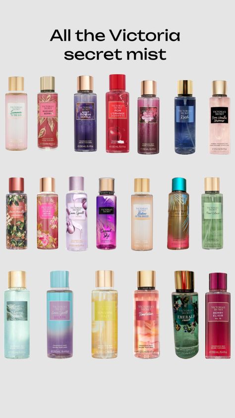 Body Mist Collection, Profumo Victoria Secret, Victora Secret, Girl Perfume, Victoria Secret Body Mist, Girl Gift Baskets, Perfume Collection Fragrance, Body Lotion Cream, Victoria Secret Perfume