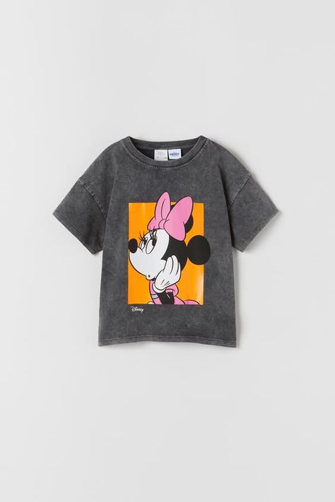 T-Shirts for Girls | ZARA United Kingdom Neon Details, Bambi Disney, Canvas Bag Design, Balloon Skirt, Disney Print, Disney T Shirt, Boys Graphic Tee, Disney T, Zara Kids