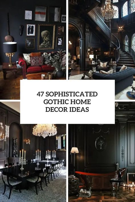 Picture of Sophisticated Gothic Home Decor Ideas Dark Decor Ideas, Goth Glam Decor, Dark Home Decor Ideas, Modern Gothic Living Room, Dark Leather Couches, Gothic Home Decor Ideas, Gothic Living Room, Dark Decor, Modern Gothic