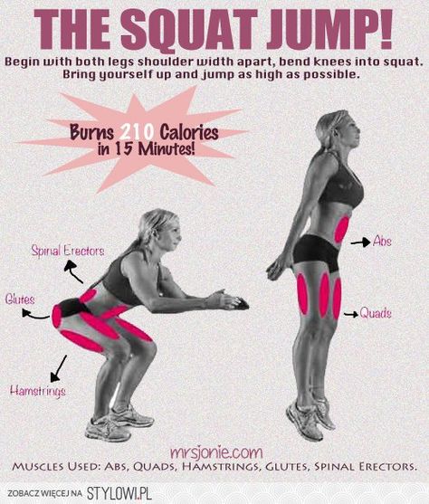 Squat with Jump - Burn 210 calories in 15 minutes. Squat Jump, Do It, Benefits