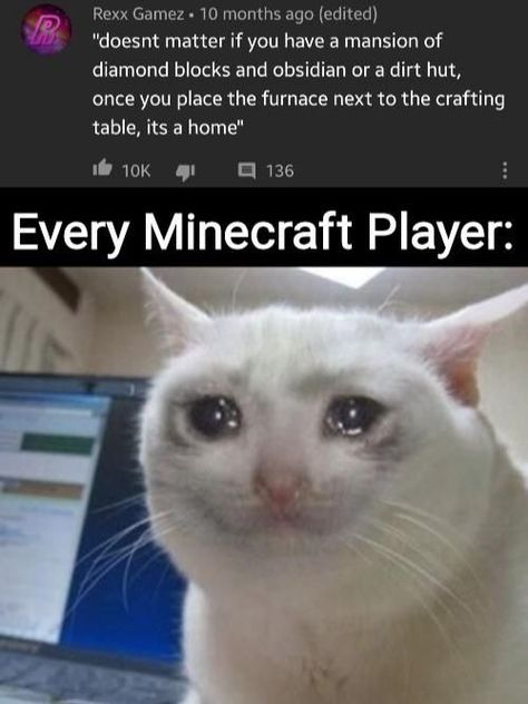 Minecraft Jokes, Crafting Table, A Mansion, Minecraft Funny, Minecraft Memes, Minecraft Creations, Crazy Funny Memes, Gaming Memes, Really Funny Memes