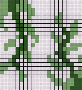 Leaf Grid Pattern, Nature Perler Beads, Minecraft Vines, Fern Pixel Art, Pixel Art Pattern Plants, Leaf Pixel Art, Pixel Leaf, Vine Pixel Art, Pixel Art Nature