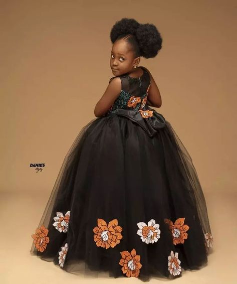 Ball Gown Dresses For Children, Kids Ball Gown Styles, Style For Kids Girls Outfit Ankara, Baby Ankara Dress, Children Ankara Ball Gown Styles, Ankara Children Styles, Kids Ball Gowns Princesses, Ankara Gown For Kids Girl, Children's Gown Styles