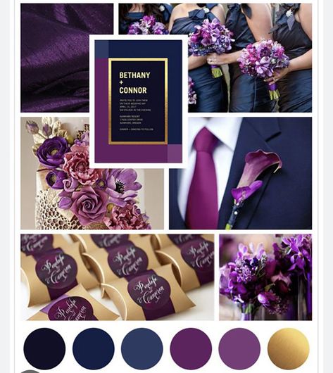 Jewel Tone Wedding Colors, Blue Beach Wedding, Purple And Gold Wedding, Wedding Color Scheme, Gold Wedding Colors, Beach Wedding Colors, Plum Wedding, Purple Color Schemes, Bouquet Bridesmaid