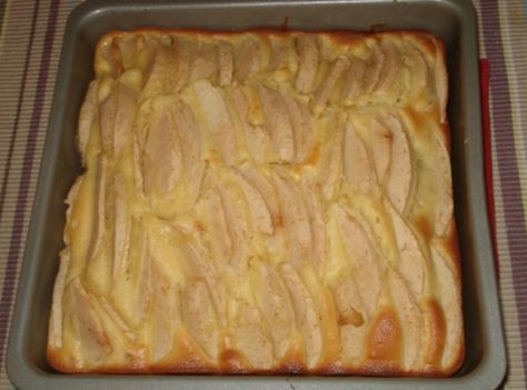 While we were stationed in Germany our land lady used to make  the most fantastic apple cake.  So I decided to come up with my own recipe for fresh apple cake and I hit the jack pot.  I have been making it ever since, it is so simple you can do it with your eyes closed. Apple Kuchen Recipe German, German Apple Kuchen, Apple Kuchen Recipe, German Pastries, German Apple Cake, German Food Authentic, Fresh Apple Cake, Foreign Food, Köstliche Desserts