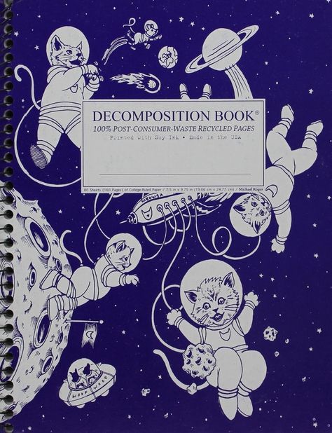 Have fun in space, brave ~cat~stronauts.Promising review: "I am currently the coolest kid in my grad school, solely because of this notebook. The real adults at the library are, however, somewhat less impressed." —Dani DawidowiczPrice: $5.60 Decomposition Book, Decomposition Notebook, Cute Notebooks For School, Space Mouse, Recycled Notebook, Book Cover Template, Notebook Cover Design, Ruled Paper, Cute Notebooks